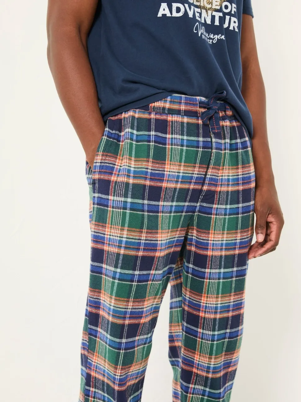 FatFace Milburn Cobalt Blue Check Pyjama Bottoms