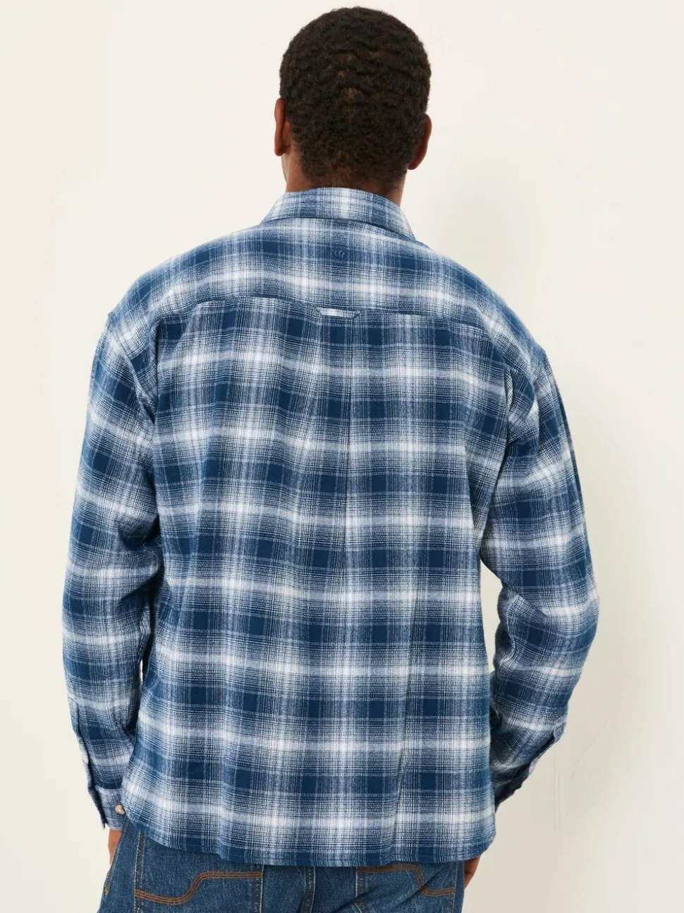 FatFace Morley Blue Long Sleeve Relaxed Fit Check Shirt