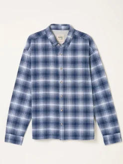 FatFace Morley Blue Long Sleeve Relaxed Fit Check Shirt