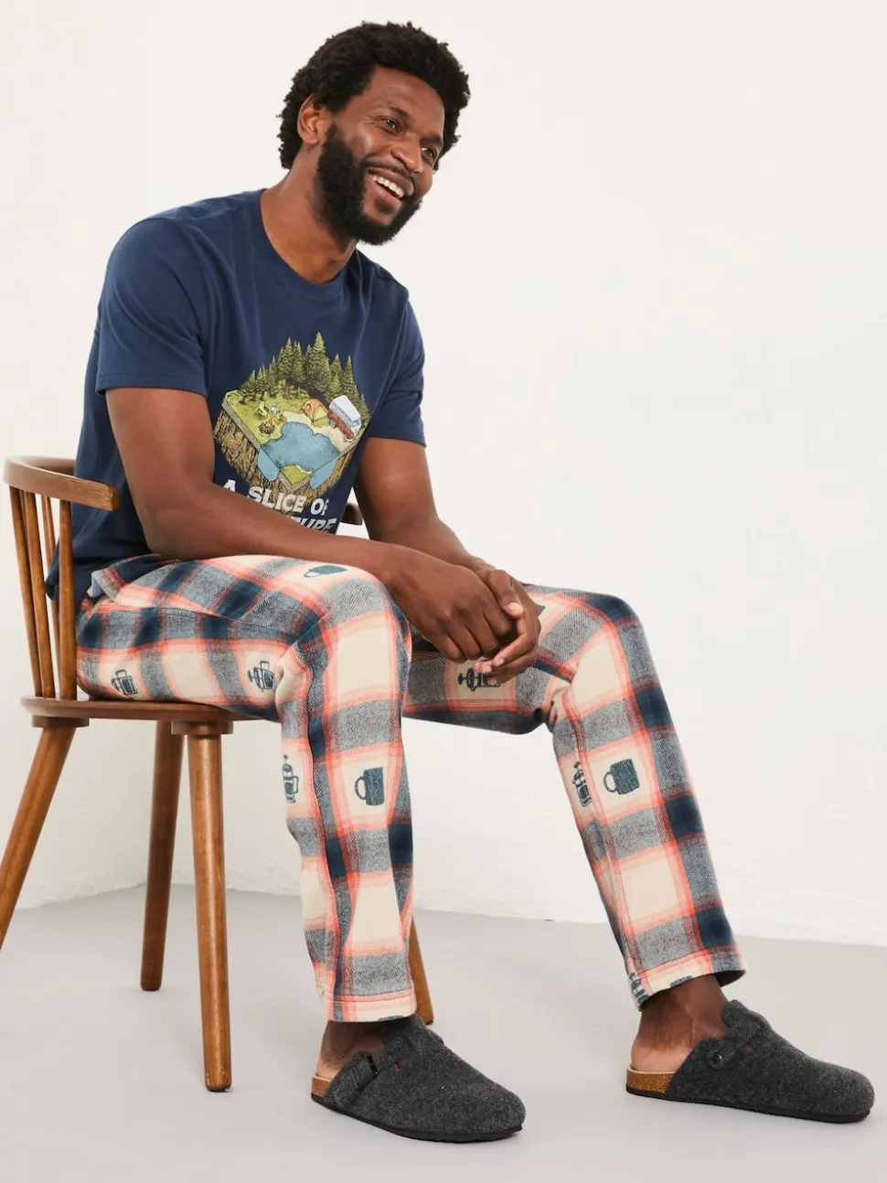 FatFace Natural Coffee Jacquard Pyjama Bottoms