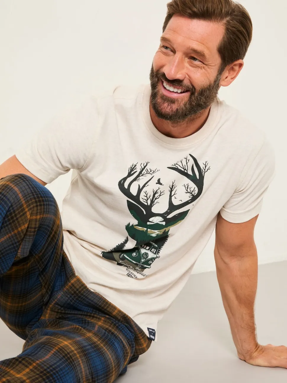FatFace Natural VW Stag Tshirt
