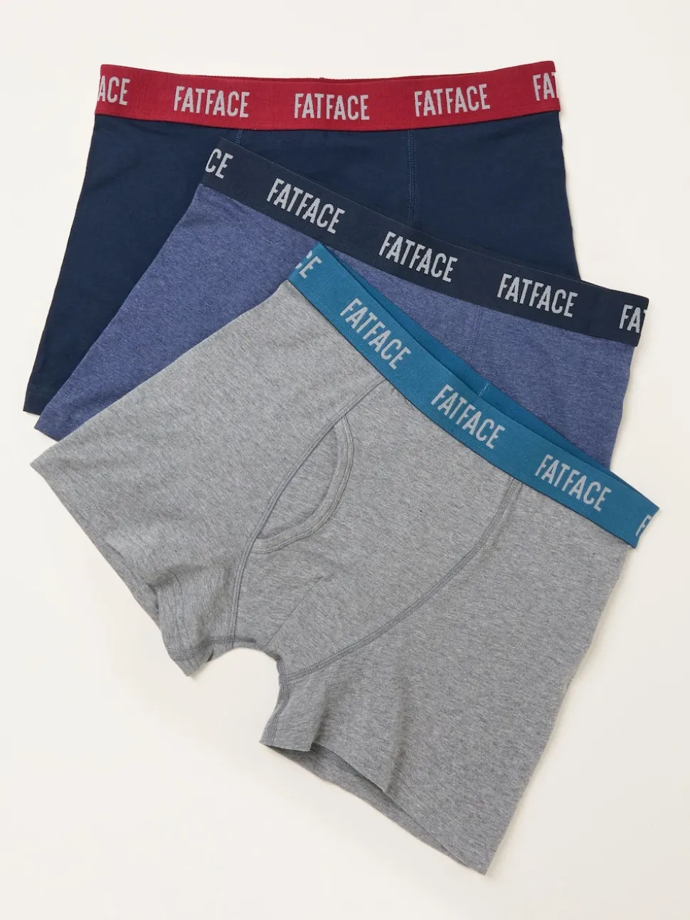 FatFace Navy 3 Pairs of Plain Boxers