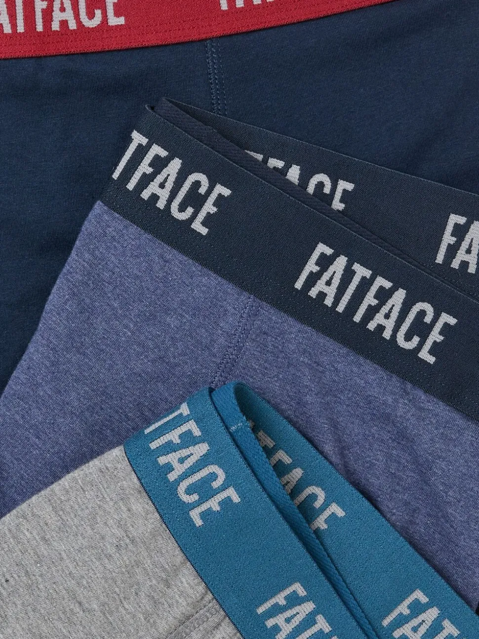 FatFace Navy 3 Pairs of Plain Boxers