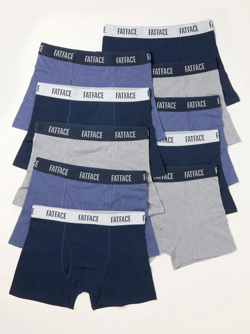 FatFace Navy 10 Pairs of Plain Boxers