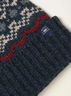 FatFace Navy Fairisle Beanie