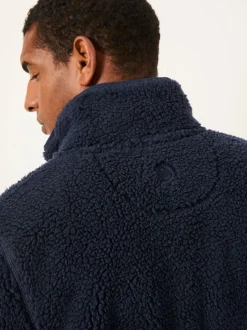 FatFace Navy Plain Fleece Zip Through