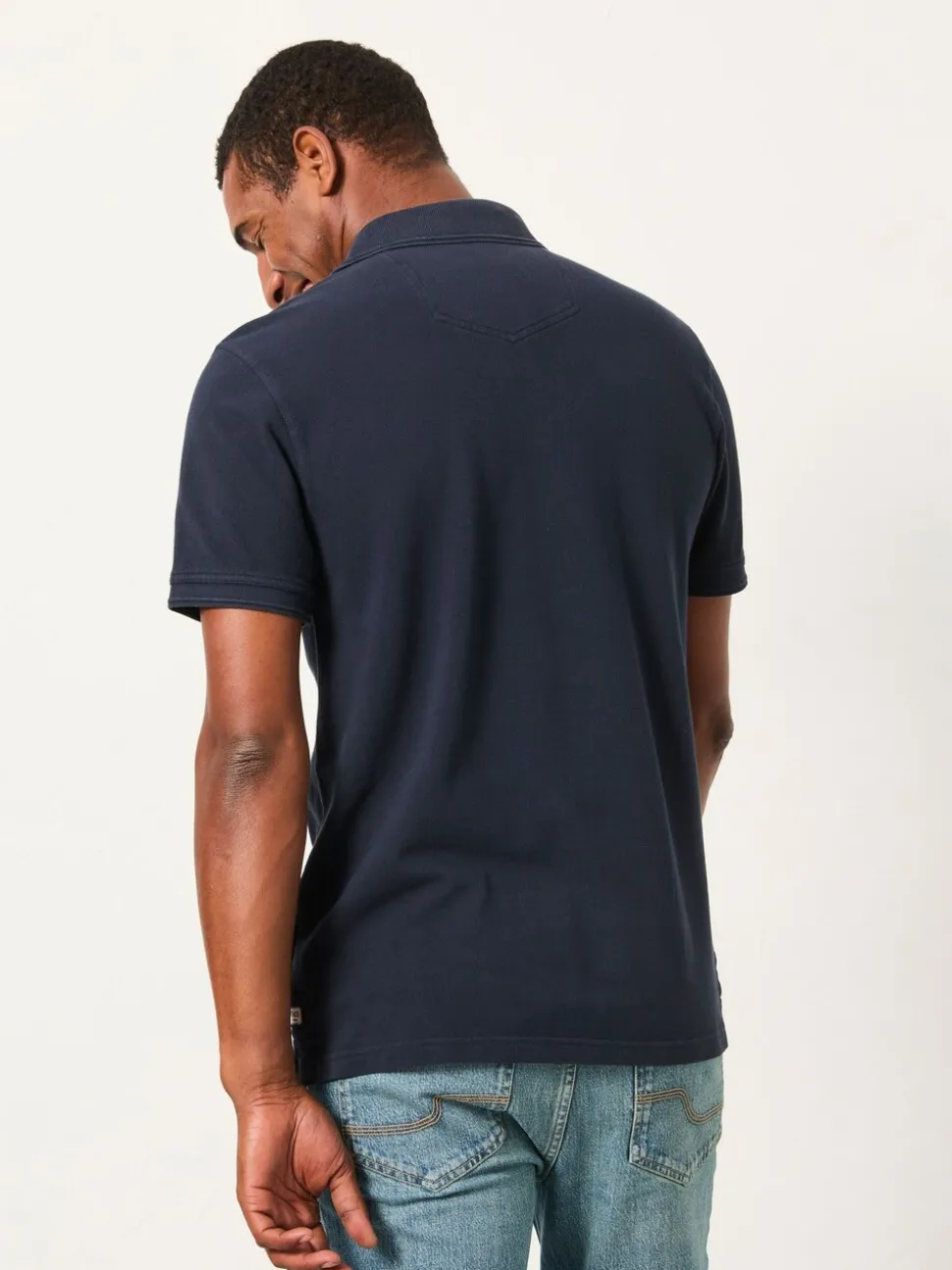 FatFace Navy Short Sleeve Pique Polo