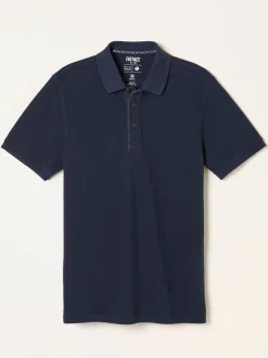 FatFace Navy Short Sleeve Pique Polo