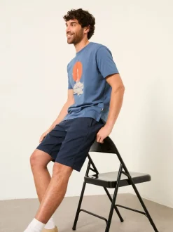 FatFace Navy Stow Garment Dye Chino Shorts