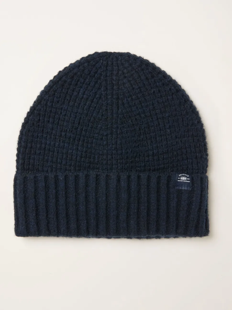 FatFace Navy Waffle Beanie