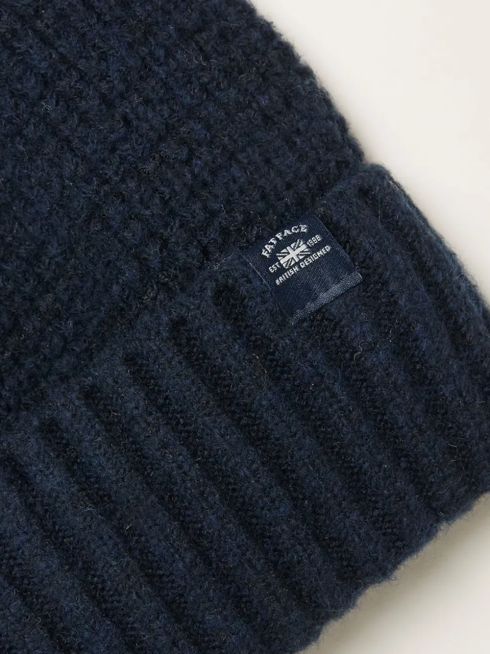 FatFace Navy Waffle Beanie