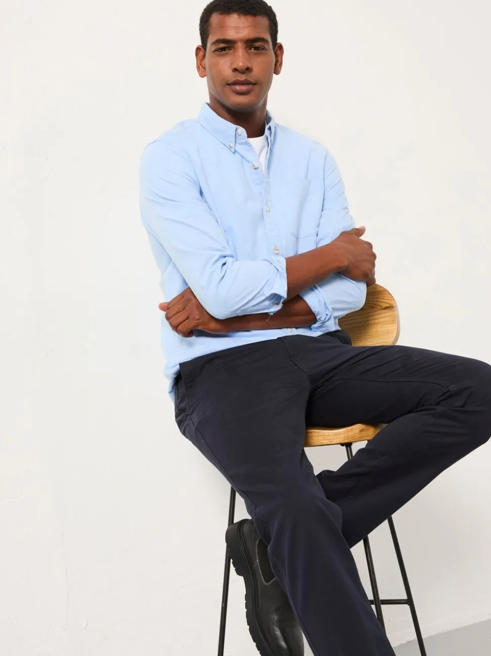 FatFace Oxford Blue Long Sleeve Shirt