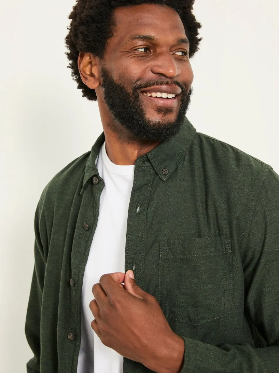 FatFace Oxlow Emerald Green Long Sleeve Plain Shirt