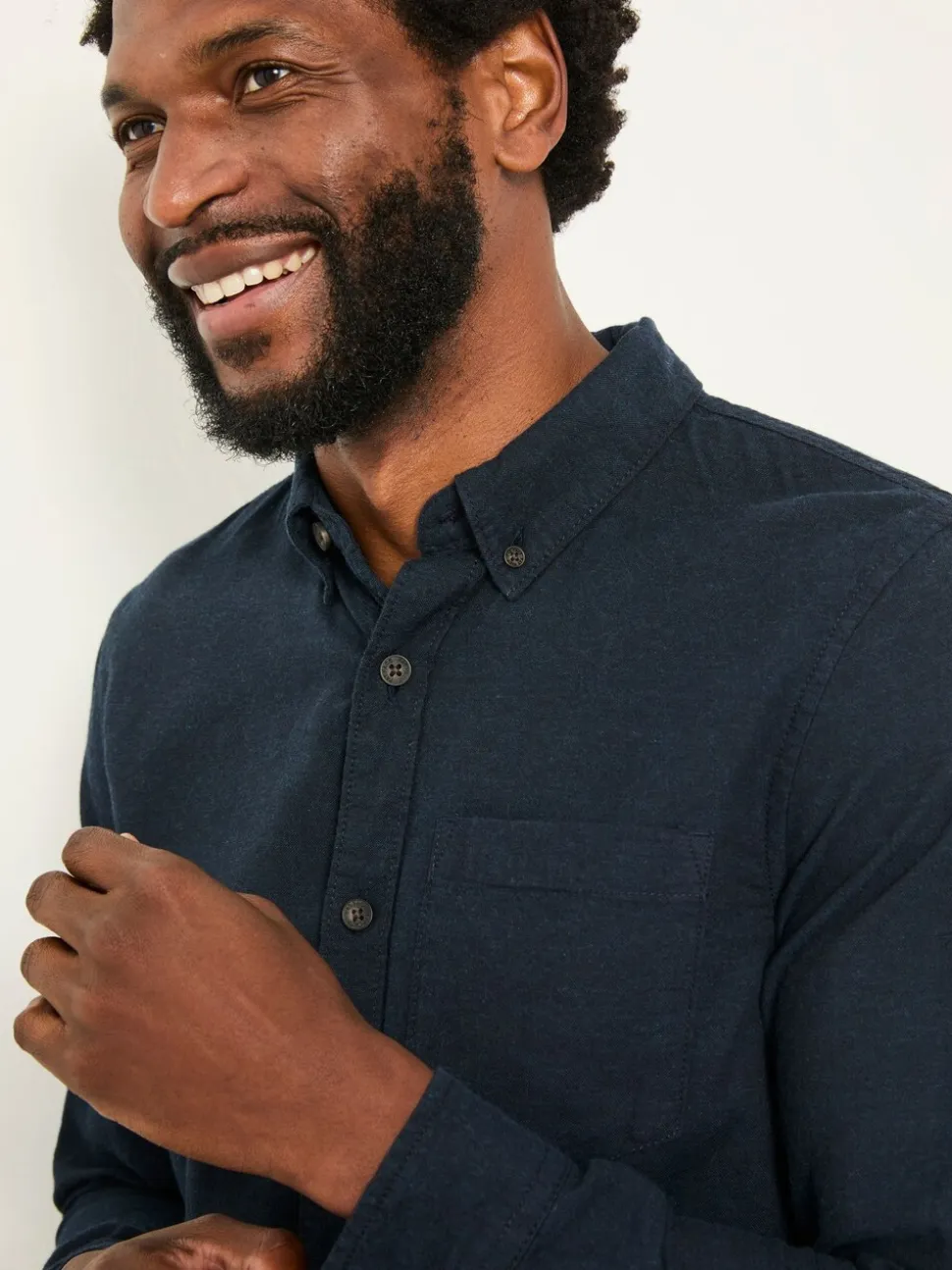 FatFace Oxlow Navy Long Sleeve Plain Shirt