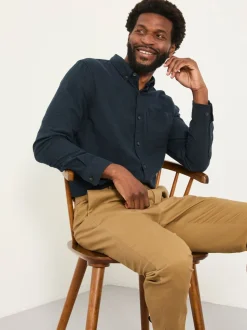 FatFace Oxlow Navy Long Sleeve Plain Shirt