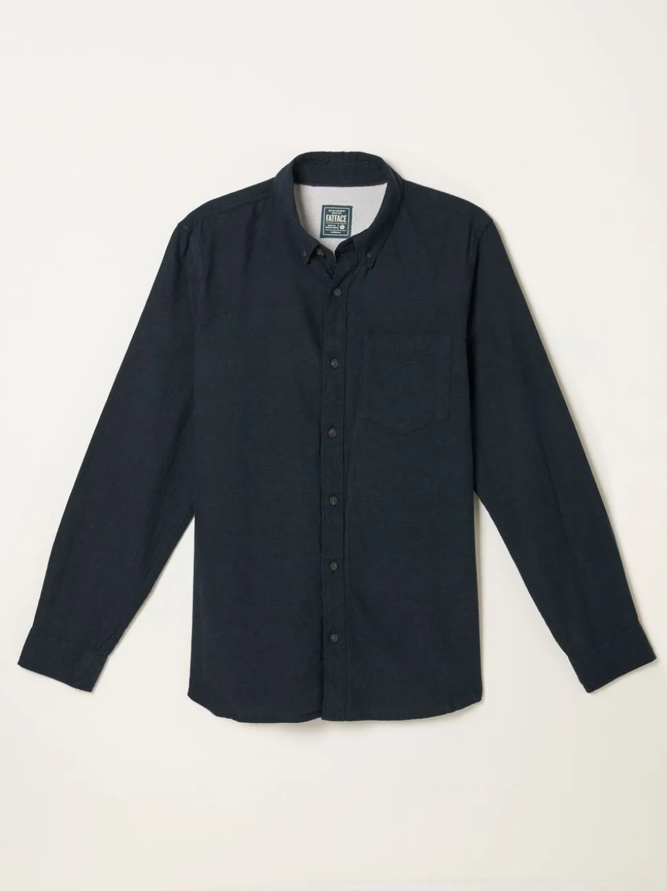 FatFace Oxlow Navy Long Sleeve Plain Shirt