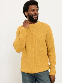 FatFace Penrith Yellow Crew Neck Knitted Jumper