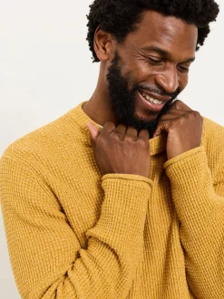 FatFace Penrith Yellow Crew Neck Knitted Jumper