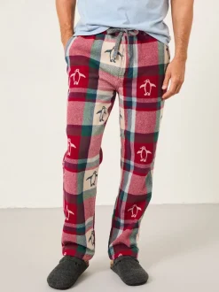 FatFace Red Penguin Jacquard Pyjama Bottoms