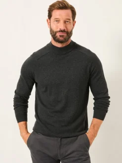 FatFace Rye Charcoal Grey Knitted Turtle Neck Jumper