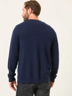 FatFace Rye Navy Knitted Button Cardigan