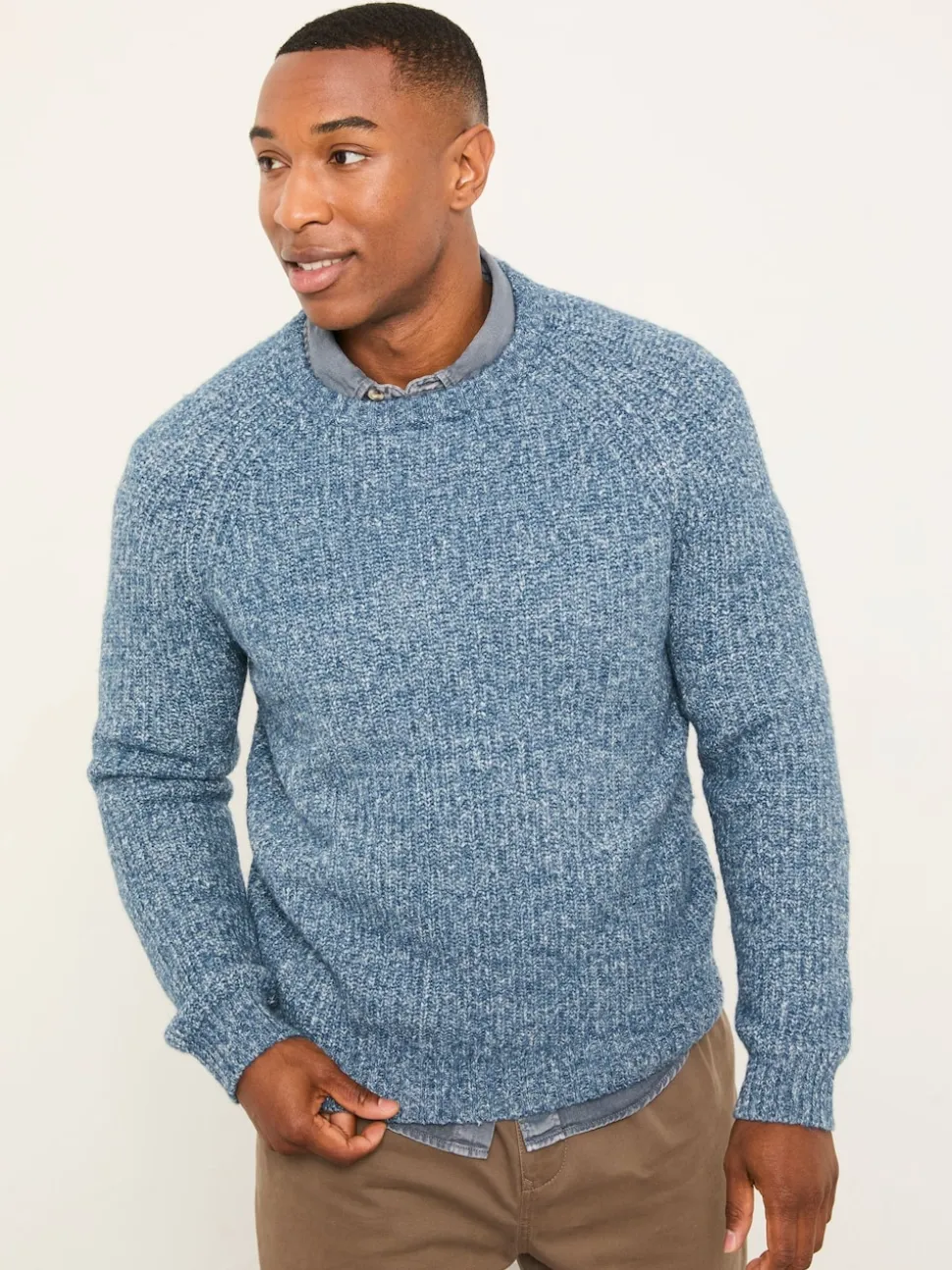 FatFace Sefton Blue Knitted Crew Neck Jumper