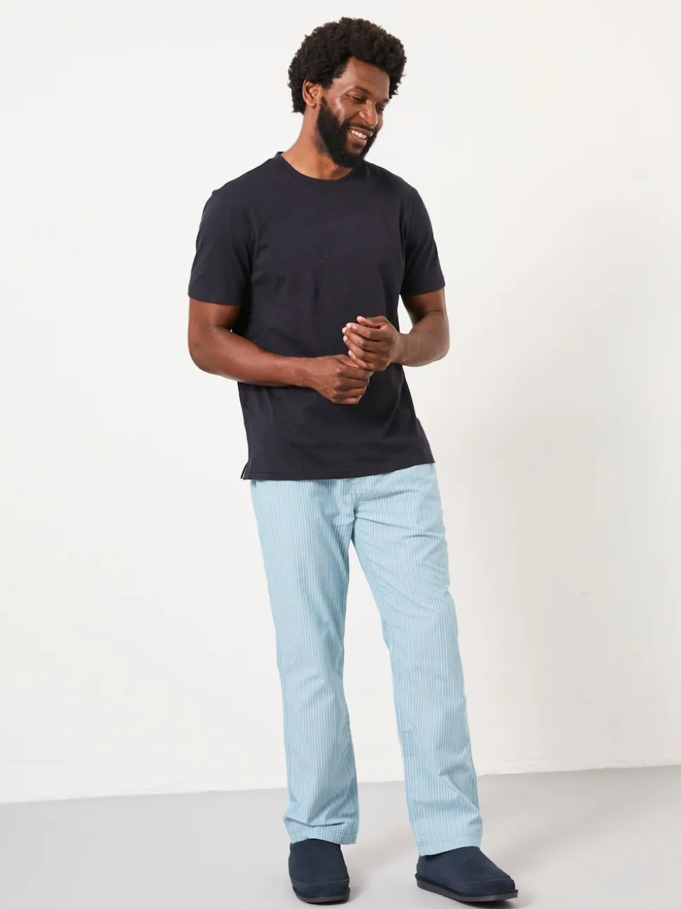 FatFace Seil Light Blue Stripe Trouser Pyjama Set