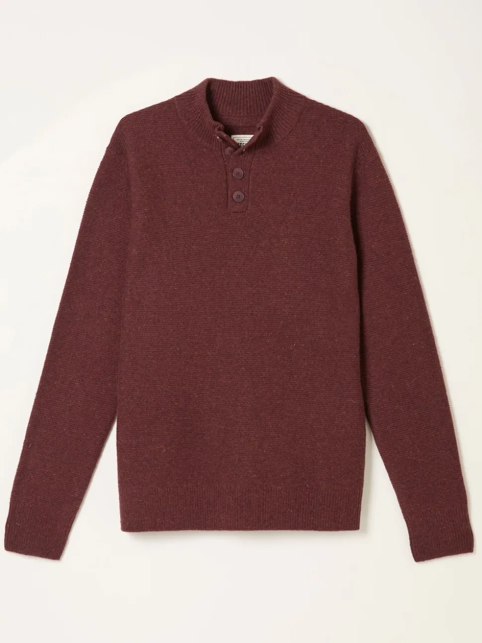 FatFace Sennen Claret Knitted Half Neck Jumper