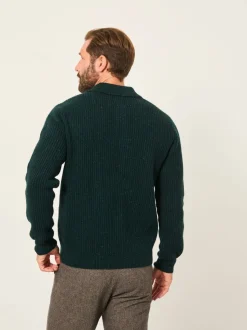 FatFace Sennen Dark Green Knitted Half Neck Jumper