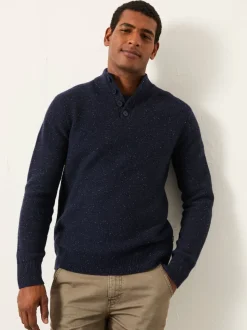 FatFace Sennen Navy Knitted Half Neck Jumper