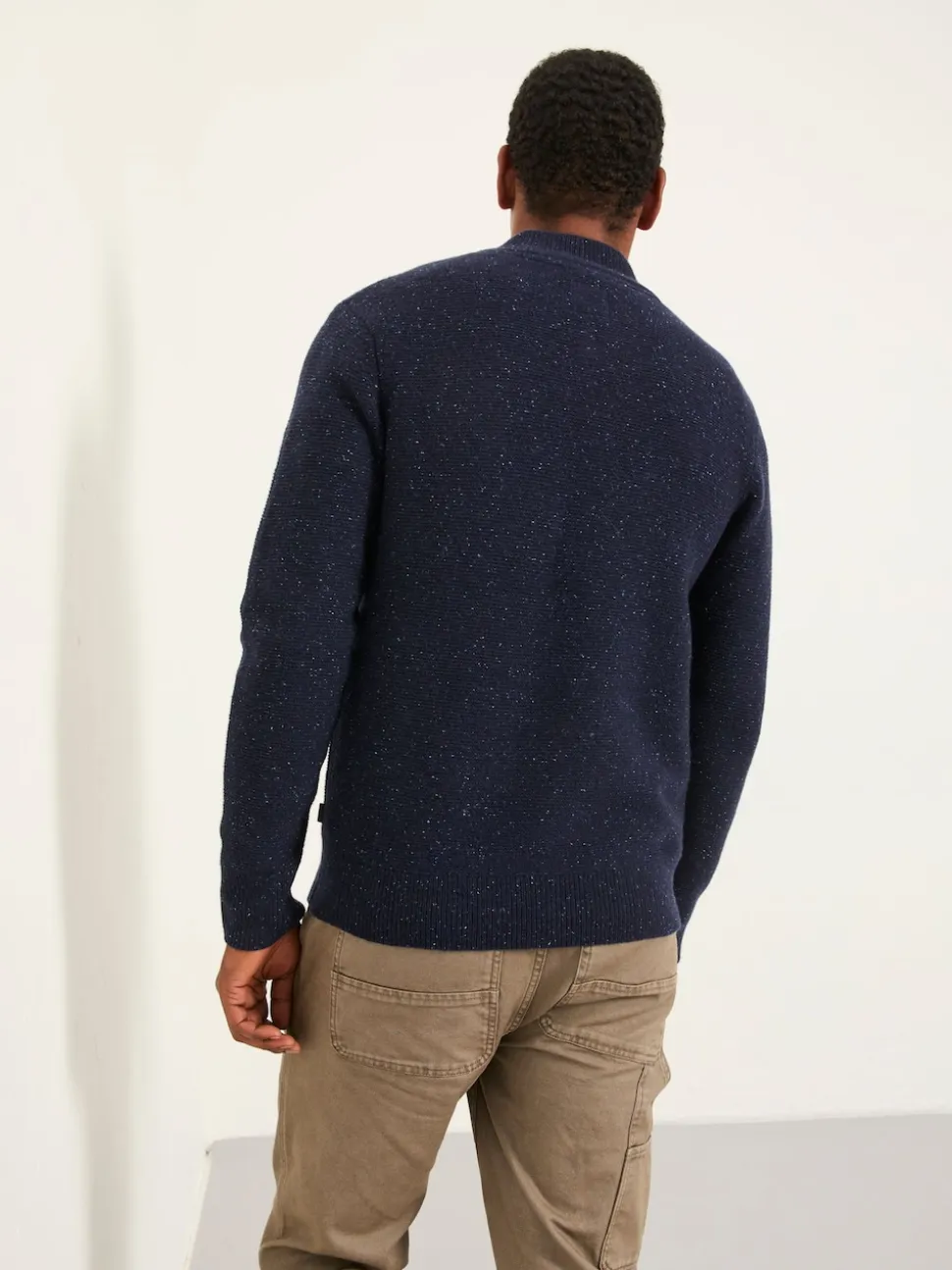 FatFace Sennen Navy Knitted Half Neck Jumper