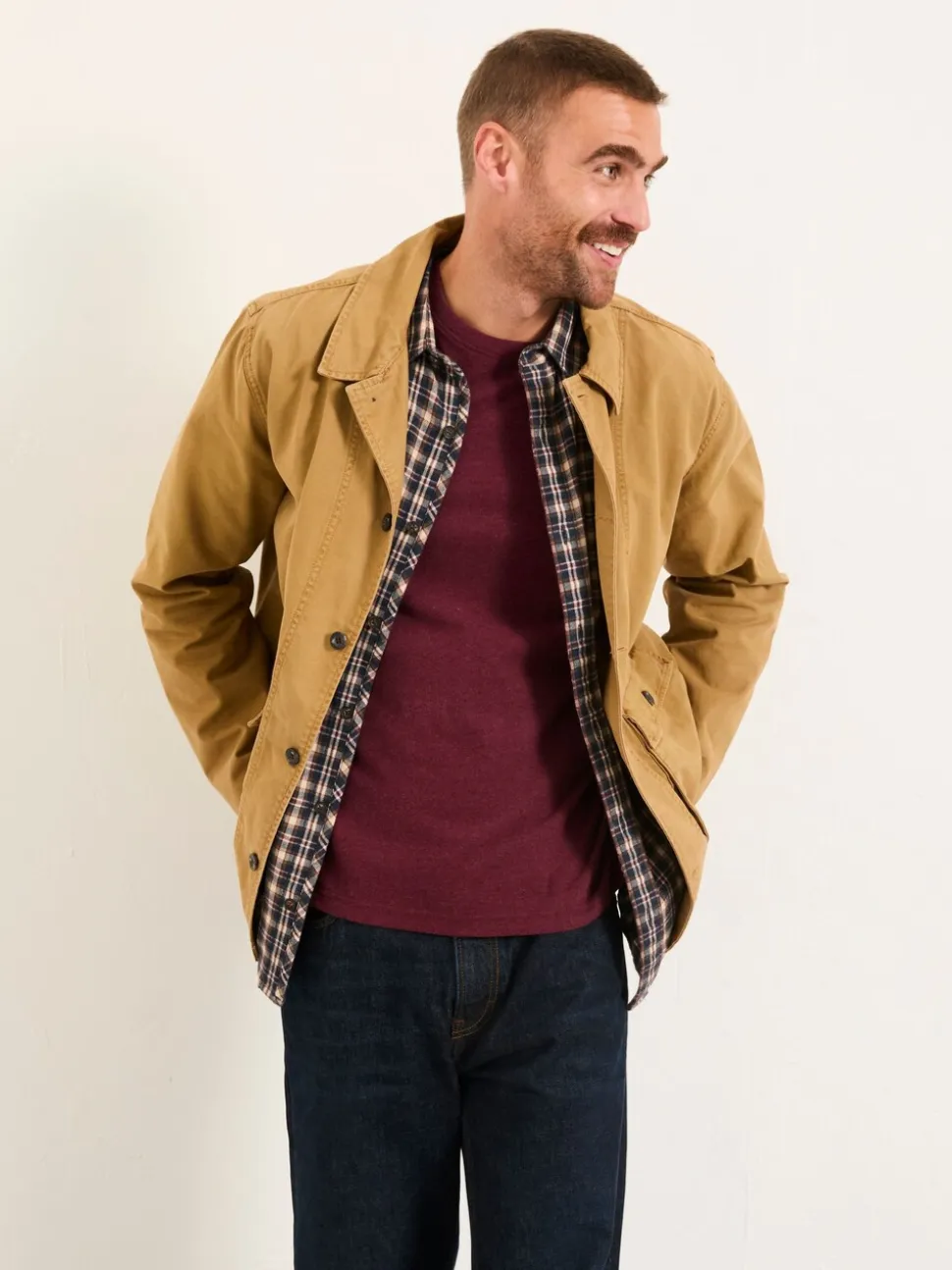 FatFace Stone Garment Dye Worker 100% Cotton Jacket