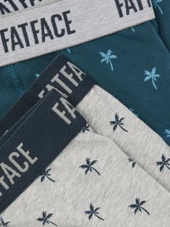 FatFace Teal Palm Tree Classic Boxers 2 Pack