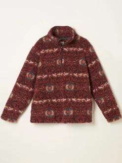 FatFace Terracotta Willow Printed Half Neck Fleece