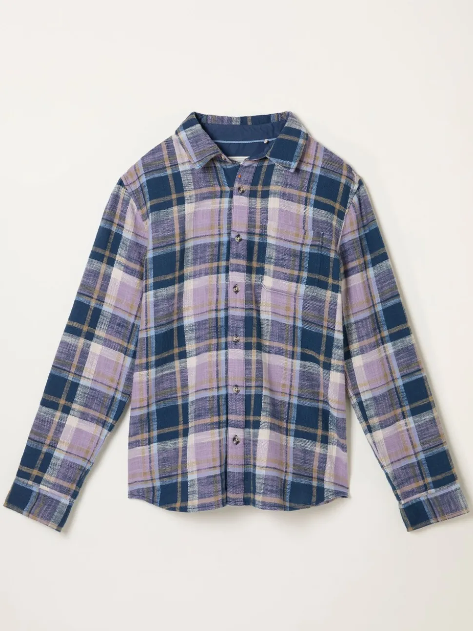 FatFace Thorn Heather Purple Long Sleeve Check Shirt