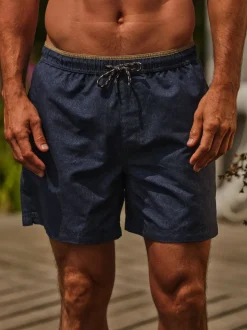 FatFace Trevose Navy Abstract Geo Print Swim Shorts