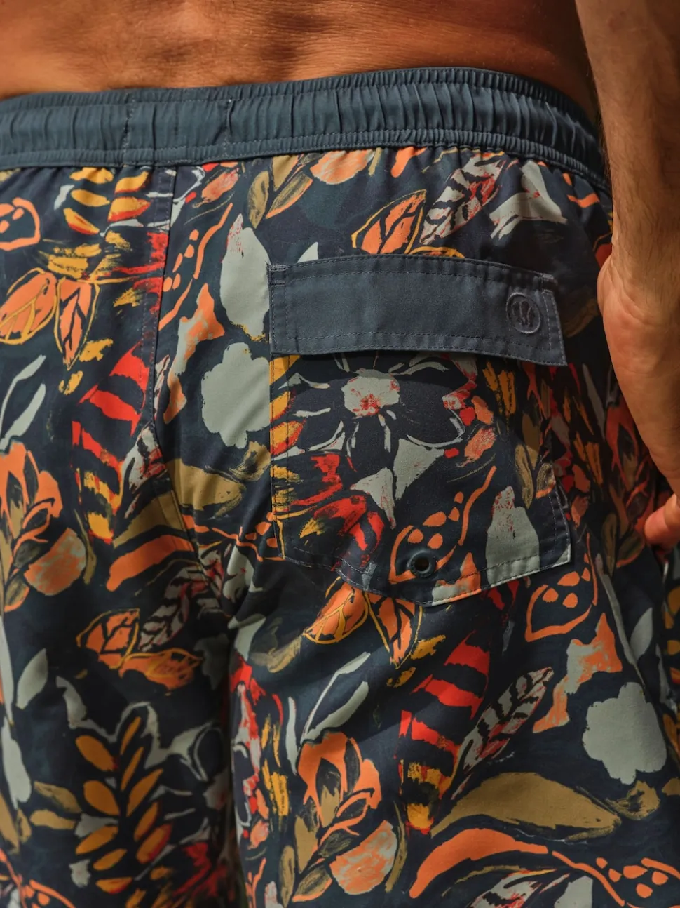 FatFace Trevose Teal Blue Jungle Print Swim Shorts