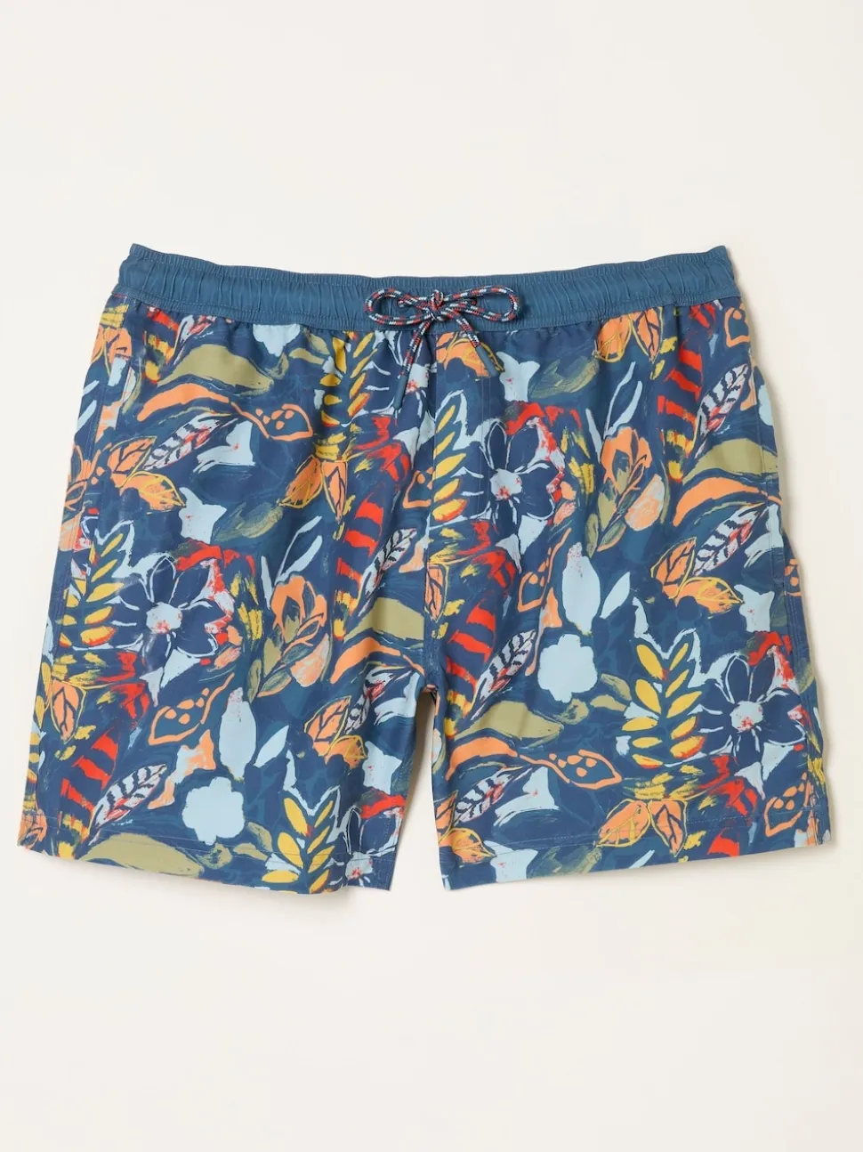 FatFace Trevose Teal Blue Jungle Print Swim Shorts