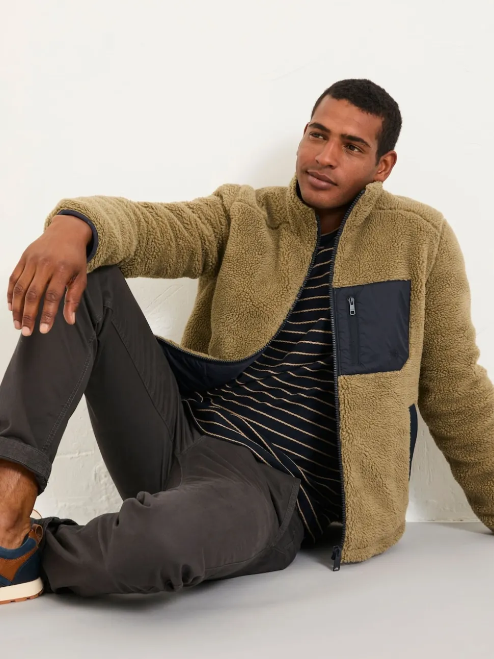 FatFace Tromso Khaki Green Fleece Jacket