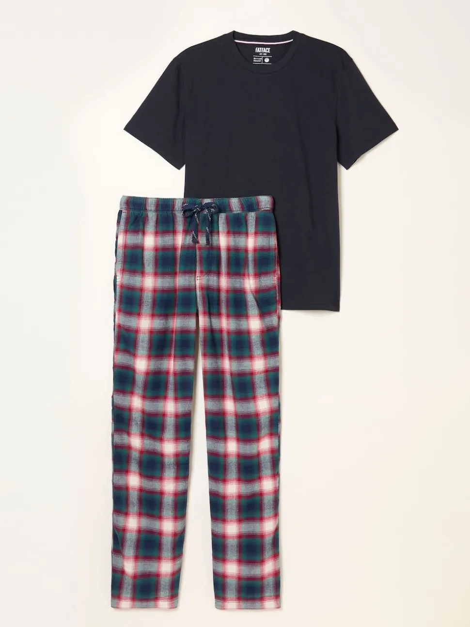 FatFace Tyne Navy Check Pyjama Set