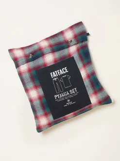 FatFace Tyne Navy Check Pyjama Set