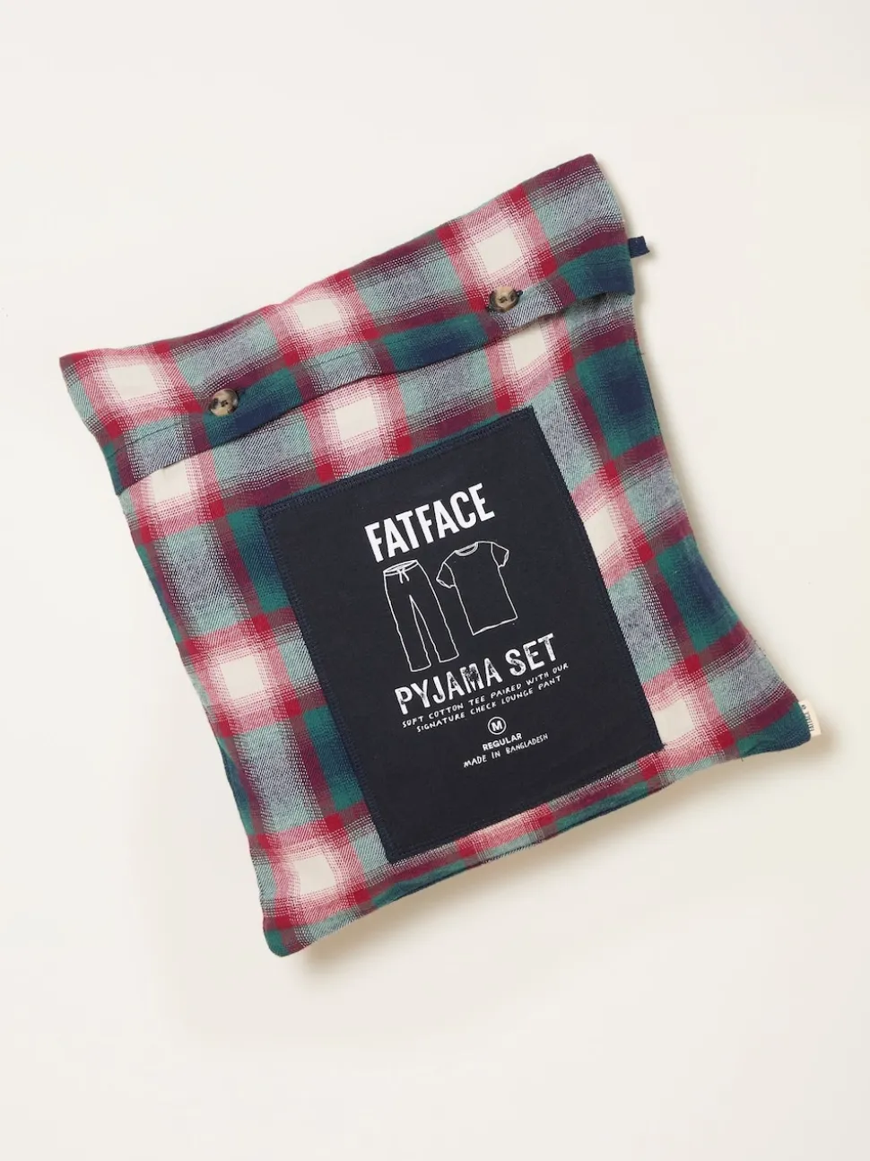 FatFace Tyne Navy Check Pyjama Set