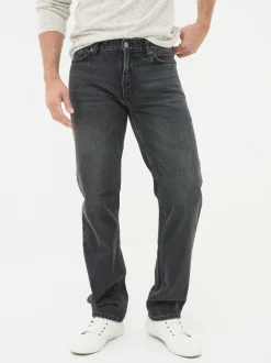 FatFace Washed Black Straight Fit Jeans