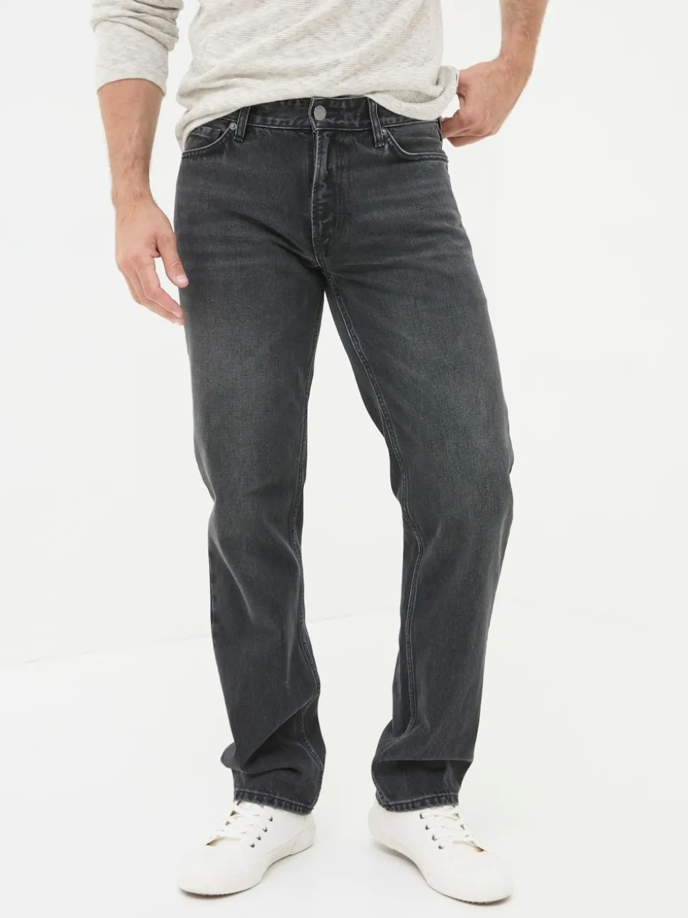 FatFace Washed Black Straight Fit Jeans