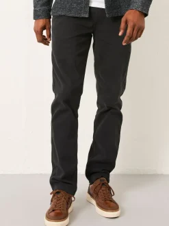 FatFace Washed Black Straight Fit Twill Coastal Chino Trousers