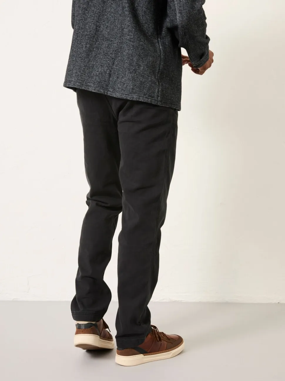 FatFace Washed Black Straight Fit Twill Coastal Chino Trousers