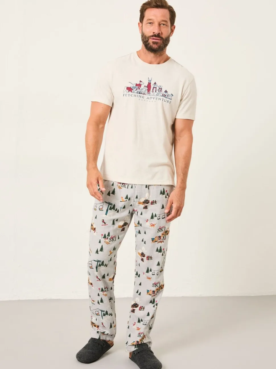 FatFace White Fetching Adventure T-Shirt