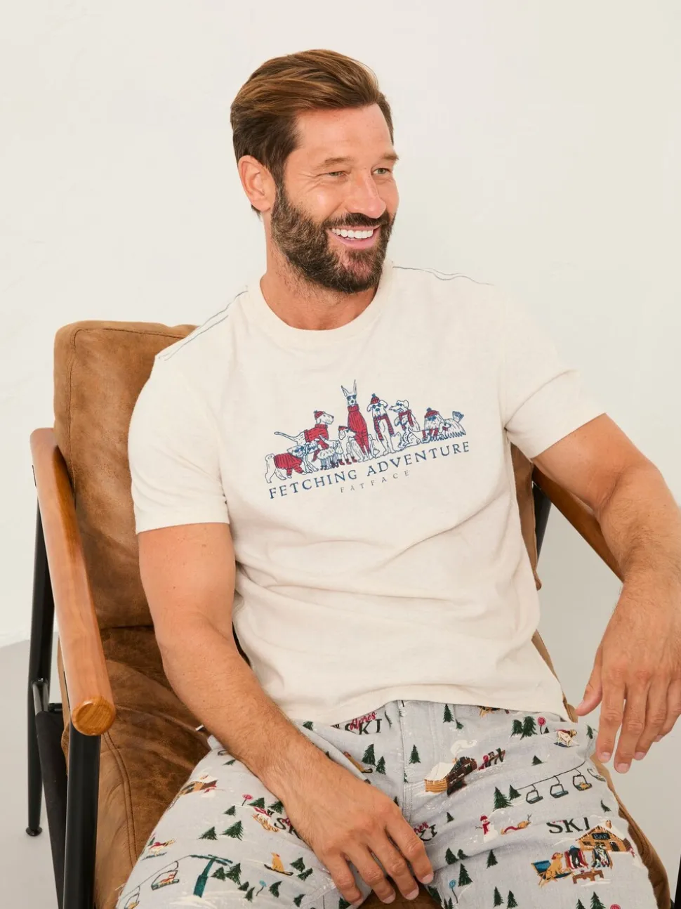 FatFace White Fetching Adventure T-Shirt