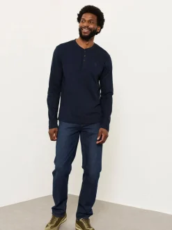 FatFace White Long Sleeve Henley Tshirts 2 Pack