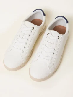 FatFace White Mens PU Trainer